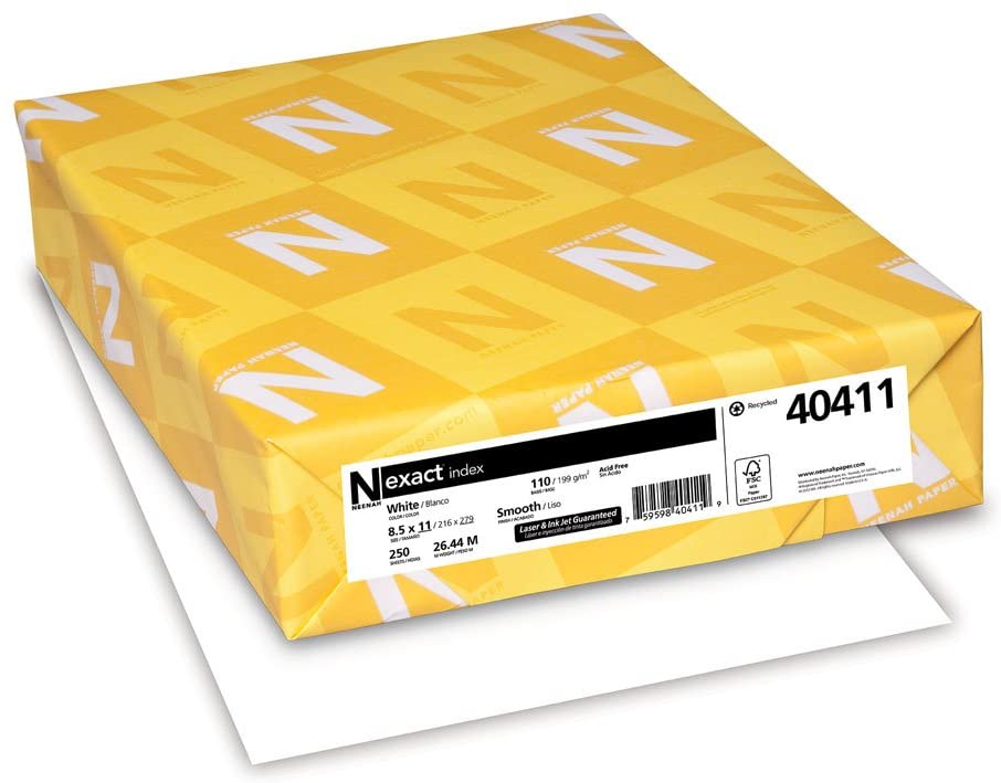 Neenah Paper® Exact Index White Smooth 140 lb. Card Stock 8.5x11 in. 250 Sheets